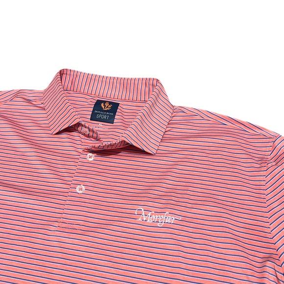 Donald Ross Sport MoreFar Golf Club Polo in Peach Stripe Men’s size XL
